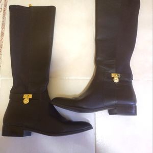 MICHAEL KORS BOOTS. HAMILTON TALL BOOT. LEATHER. SIZE 10 M. DK CHOCOLATE